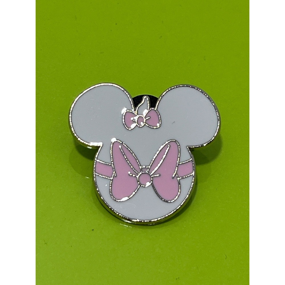 Disney Parks Minnie Mouse Ear Headband Pink Bow White Enamel Pin Trading 2017